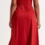 Abercrombie & Fitch Camille Midi Dress in Red Size Medium Petite NWT New Photo 1