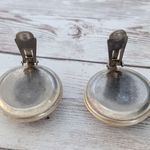 Vintage Clip On Earrings Light Golden Tone Large Chunky Statement 1 & 3/8" Gold Photo 4