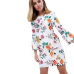 ASOS 5 for $25| Botanical Shift Mini Dress with Fluted Sleeves Size 6 NWT Photo 9
