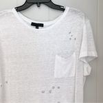 Sanctuary Linen T-shirt Top Perfectly Distressed Tee Large White Short Sleeve Photo 7