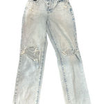 Pacific Sunwear Light Wash Distressed Straight Leg Women's Size 27 dad jeans Blue Photo 0