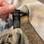 ALLFENIX Oatmeal Ribbed Drawstring Front Cropped Sweater Size Small EUC Tan Photo 3