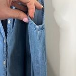 Loft  Chambray Denim Drop Waist Popover Cotton Blend Tank Dress Size Medium Photo 5