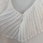 Max Studio White Pleated V-Neck Blouse Photo 4