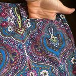 Talbots The Perfect Crop Curvy Multi Color Summer Paisley Pants SZ P12 98%Cotton Photo 2