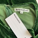 Reformation NWT  Merel Velvet Midi Dress In Green Velvet Size M Photo 8