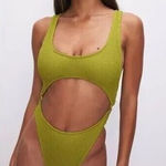 Good American  Womens Always‎ Fits Monokini Swimsuit Chartrusse Green 7-8 Photo 0