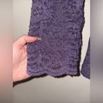 Alex Evenings Blouse Top Purple Small Dressy Sparkle Black Waist Ribbon Belt Photo 5