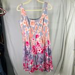 Nine West  Floral Dress Women's Size 8 Sleeveless Pink‎ Purple Blue Flowers Photo 14