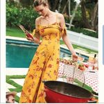 Anthropologie  Londonderry Yellow Floral Print Plus Size Boho Jumpsuit New Photo 3