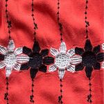 Hazel Floral Embroidered Sleeveless Dress Coral Black White Size Small Orange Photo 6