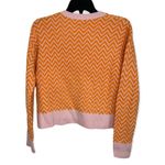 Halogen X Atlantic-pacific Boxy Zigzag Sweater Pink Shadow Orange Flame XS NWT Photo 1
