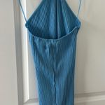 ZARA  Blue Halter Dress Mini Ribbed Photo 2