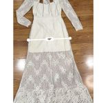 Alexis Guipure Lace PEARLY Ivory keyhole back Rizer Long Dress XS Photo 4
