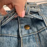 Vintage 80s Gitano Double Belted Denim Skirt Size 11/12 Made in Hong Kong Blue Photo 5