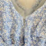 Altar'd State Floral Double V-Neck Flutter Sleeve Mini Dress Blue Size Medium Photo 5