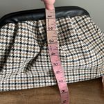 Bam Forever Houndstooth Frame Bag – Plaid Tweed Shoulder Purse Faux Leather Trim Black Photo 5