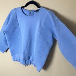 Armani Exchange Blue Boxy Mixed Texture Zip Back Sweater Size Small Photo 4