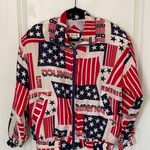 Vintage Bogari Americana Silk Jacket Medium Red Photo 0