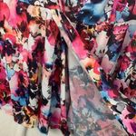 Torrid  size 2 2x multicolor floral twist front top short sleeve shirt bright fun Photo 6