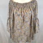 Listicle Mocha ditsy floral on or off shoulder oversized ditsy floral top size medium Photo 1