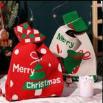 Christmas Knitted Style‎ Red & White Canvas Christmas Bag with "Merry Christmas" Photo 2