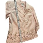 VTG Dressbarn Silk Linen Light Pink Delicate Beaded 3/4 Sleeve Blazer Top S NWT Photo 8