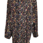 Jane Ashley  Multi-Color Paisley Silk Button Down Blouse NWT Size Large Photo 0