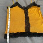 ZARA  Knit Mustard Yellow Black Lace Camisole Top. Small. Soft. Stretchy. Sexy. Photo 5