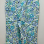 J JILL 100% LINEN CROPPED WIDE LEG TROUSER‎ BEACH PANT SIZE LARGE NWT Blue Photo 0