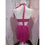 Revolve  MORE TO COME Hot Pink Ring Front Cutout Halter Mini Dress XS Photo 5