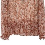 Zenobia Burnt Sienna Floral Blouse sz 2X Ruffle Cuff Tie Waist NWT Long Sleeves Photo 6