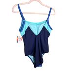 LL Bean Sunsmart Sunblocking One Piece Swimsuit Vacation Beach UPF 50+ Size 6 Blue Photo 1