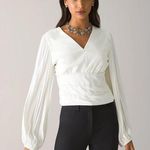 White House | Black Market NWT Petite Pintucked Banded Bottom Blouse Sz LP Photo 0