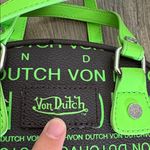 Von Dutch Y2K  Bowling Bag Brown with lime Green Satchel Crossbody logo print Photo 2