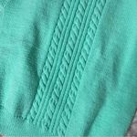 None VINTAGE 80s Seafoam Pastel Green Cap Sleeve Cable Knit Sweater Vest HANDMADE Photo 6