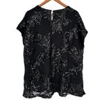 Cable & Gauge Cable & Gauze Black Sequin Leaf T-Shirt size 2X Short Cap Sleeves NWT Photo 7
