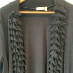 NWT Choices Black Amelia Island Ruffle Front Stretch Cardigan Large L Jacket Photo 4