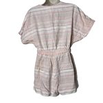 Mara Hoffman Revolve X  Swim Cotton Tie Front Romper in Pink Stripe sz S Photo 4