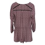 Gap NWT Geometric Pattern Tie Waist Long Sleeve Romper Black Pink White Large Photo 2