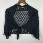 Elif by Jordan Taylor Black Crochet Short Cover Pareo Women's One Size Beach Photo 0