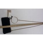 ZARA  Black Leather Minimalist Old Money Gold Chain Clutch Crossbody Wristlet New Photo 6