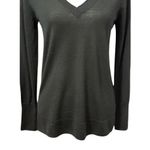 Halogen Pullover Knitted Sweater Long Sleeve V Neck Lightweight Black W XS NWOT Photo 2