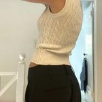 J. Bailey Cable Knit Sweater Vest Size 7 White Photo 1