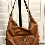 Michael Kors Fulton Hobo Brown Pebble Leather Bag w/ COA Photo 0