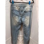 Light Wash Distressed Denim Jeans with Teddy Bear M and Lips Patches Blue Size 32 Photo 8