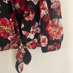 Madewell  Black and Red Floral Wrap Blouse Photo 5