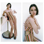 ZARA Terrycloth Cut Out Stripped Knit Jumpsuit Photo 1