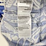 Farm Rio NWT  Linen Lace Nature Short-Sleeve Crop Wavy Blouse Size XS Blue Photo 8