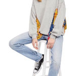 Free People Women’s She’s Just Cute Ruffled Gray Pullover Crewneck Photo 0